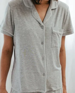 TENCEL™ Modal Short Button Up Pyjama Set - Grey