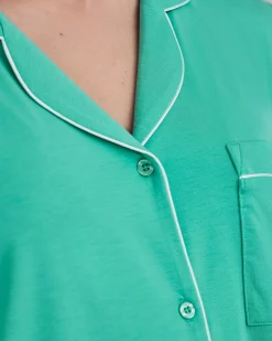 TENCEL™ Modal Short Button Up Pyjama Set - Aqua