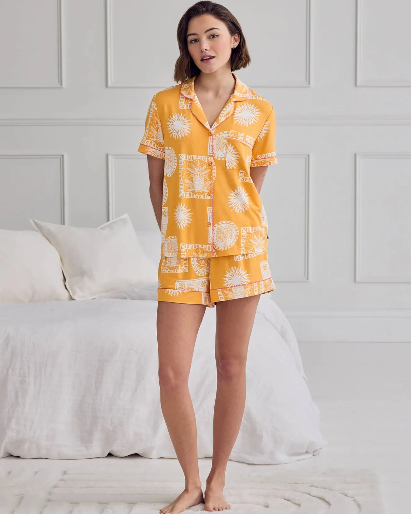TENCEL™ Modal Stamp & Tile Print Short Pyjama Set