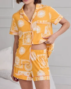 TENCEL™ Modal Stamp & Tile Print Short Pyjama Set