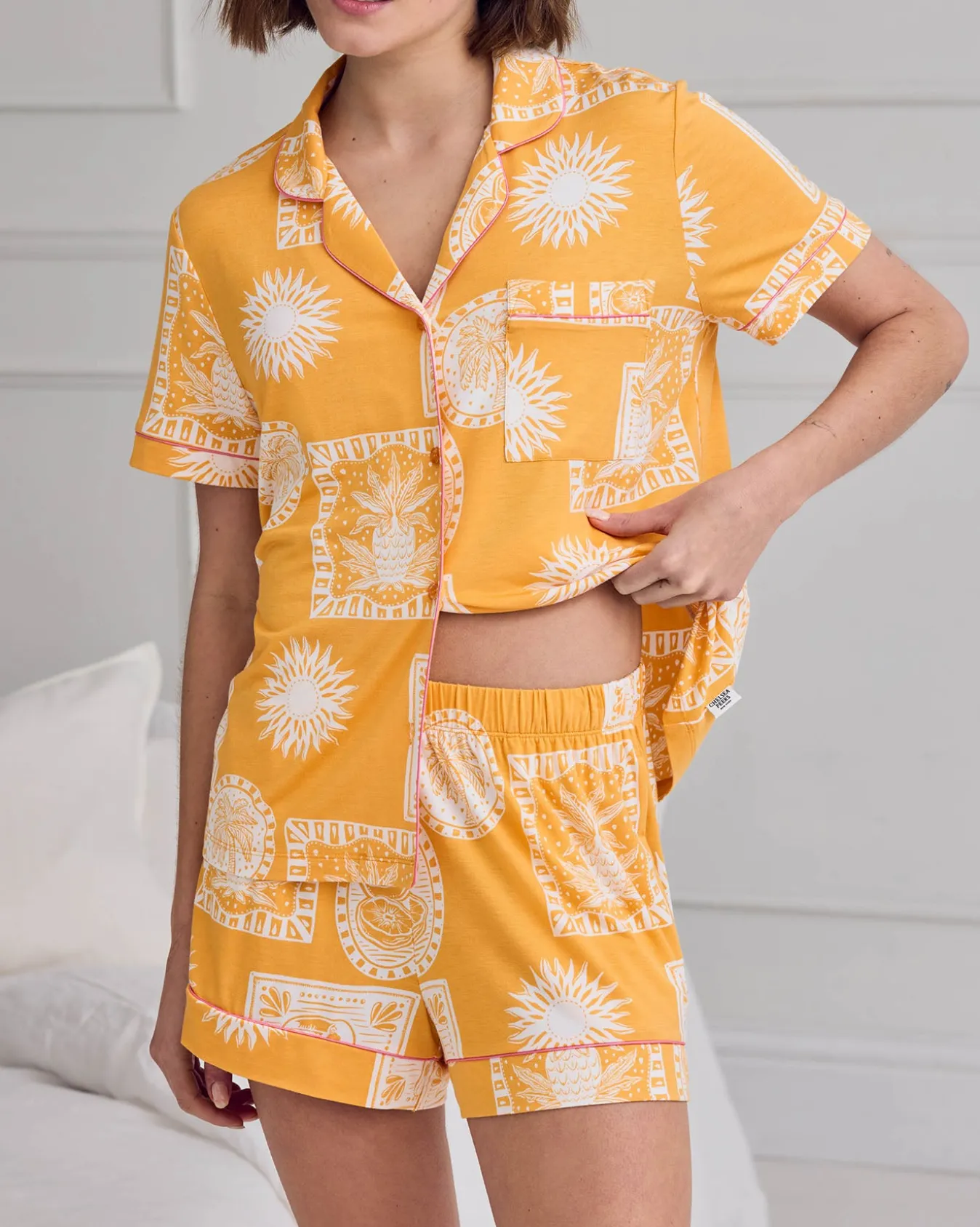 TENCEL™ Modal Stamp & Tile Print Short Pyjama Set