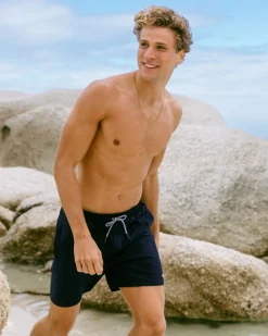 Textured Swim Shorts - Navy