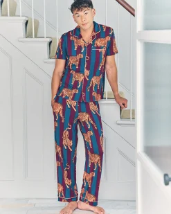 Tiger Stripe Print Long Pyjama Set