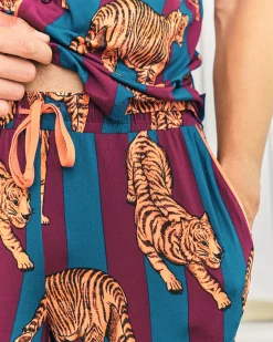 Tiger Stripe Print Long Pyjama Set