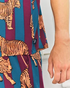Tiger Stripe Print Long Pyjama Set