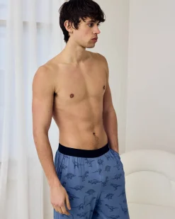 Tonal Dinosaur Print Long Pyjama Bottoms