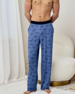Tonal Dinosaur Print Long Pyjama Bottoms