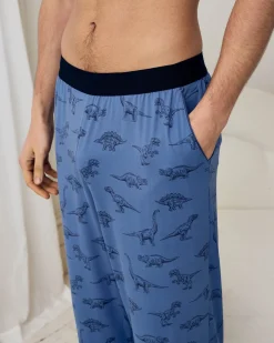 Tonal Dinosaur Print Long Pyjama Bottoms