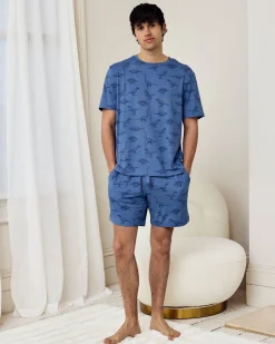 Tonal Dinosaur Print Short Pyjama Set