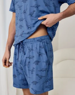 Tonal Dinosaur Print Short Pyjama Set