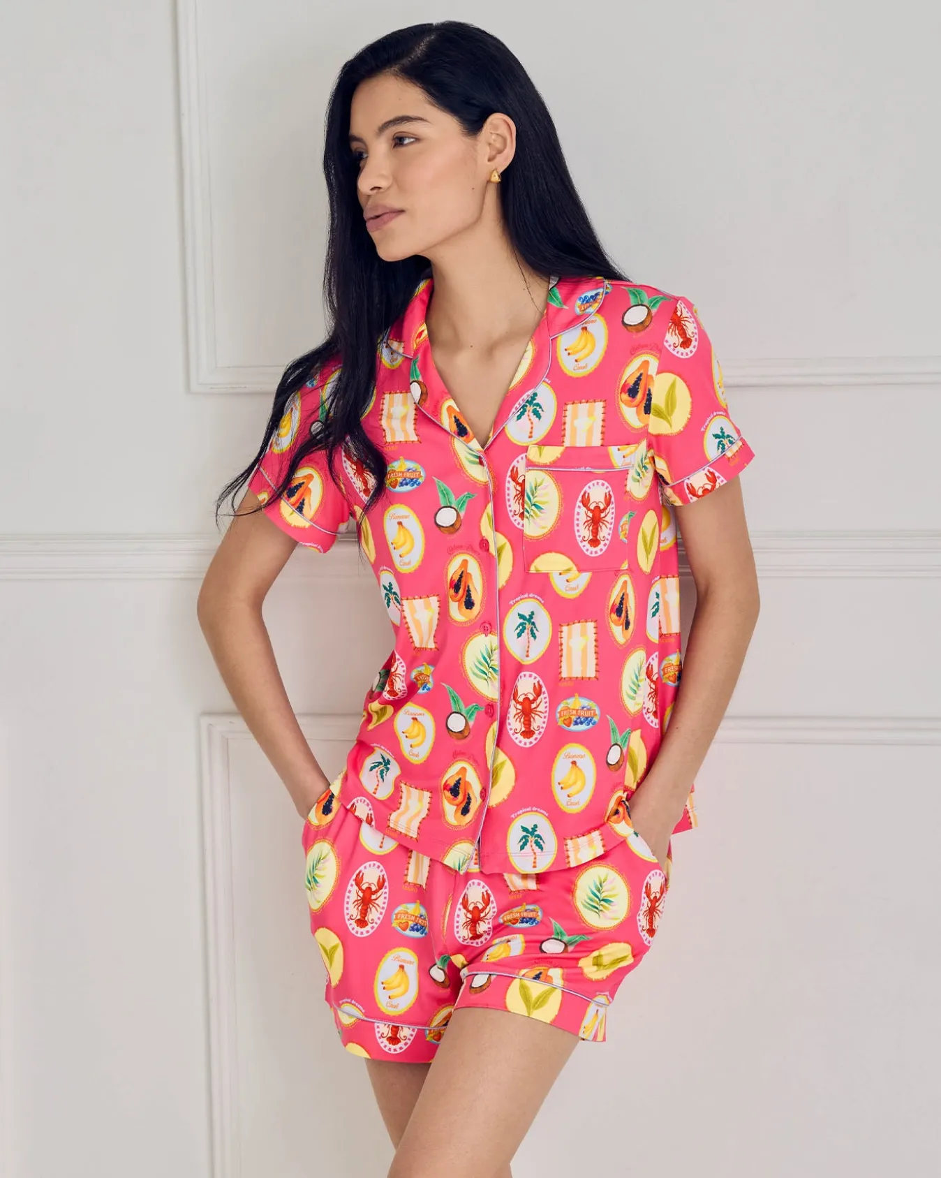 Tropical Collage Print Short Pyjama Set