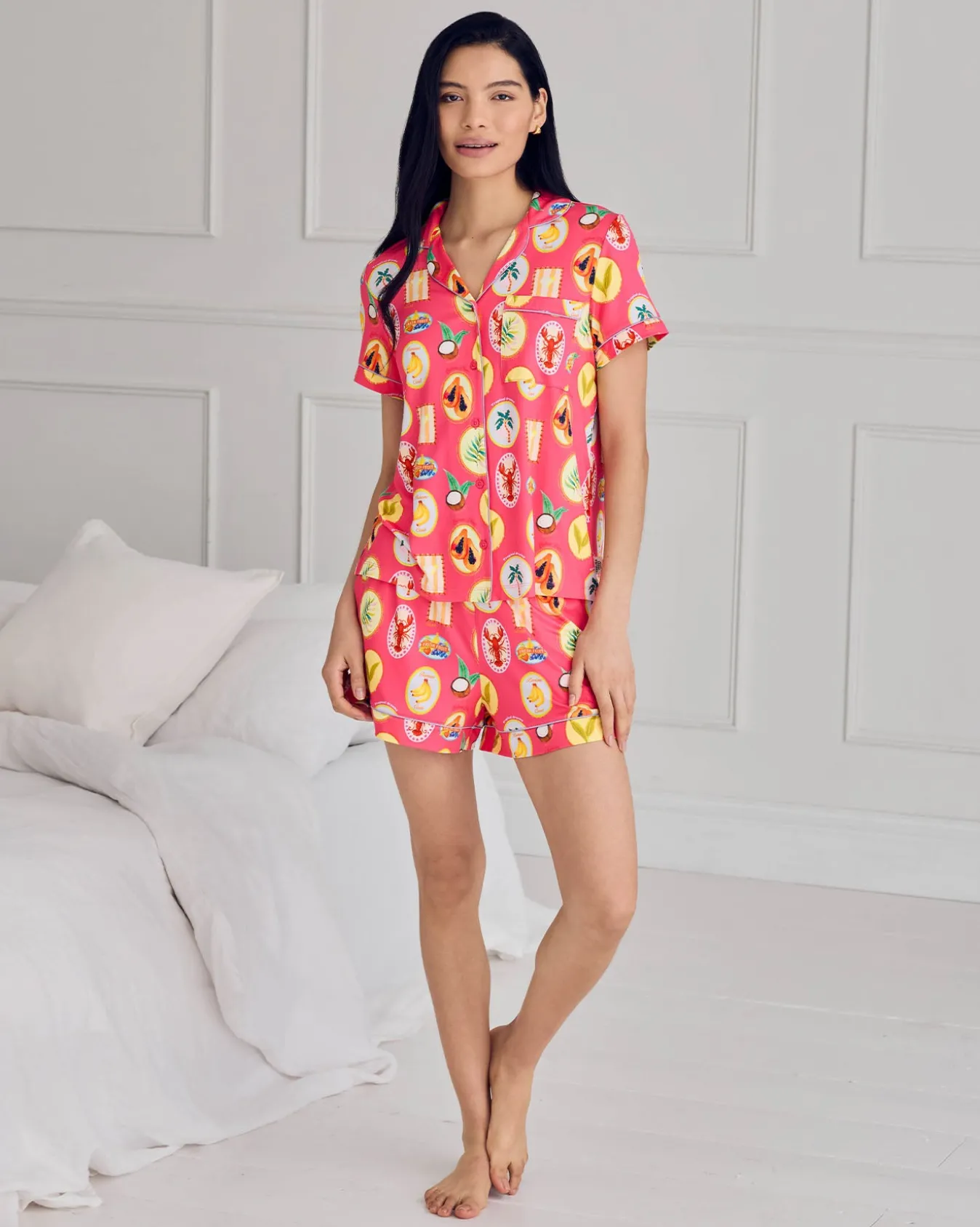 Tropical Collage Print Short Pyjama Set