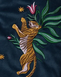 Velvet Embroidered Enchanted Tiger Hot Water Bottle