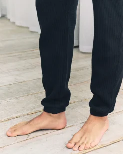 Waffle Long Jogger Lounge Bottoms - Navy