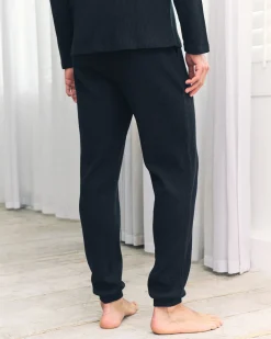 Waffle Long Jogger Lounge Bottoms - Navy