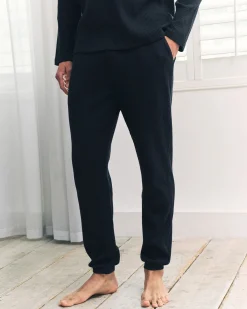 Waffle Long Jogger Lounge Bottoms - Navy