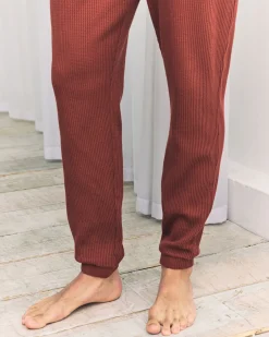 Waffle Long Jogger Lounge Bottoms - Rust