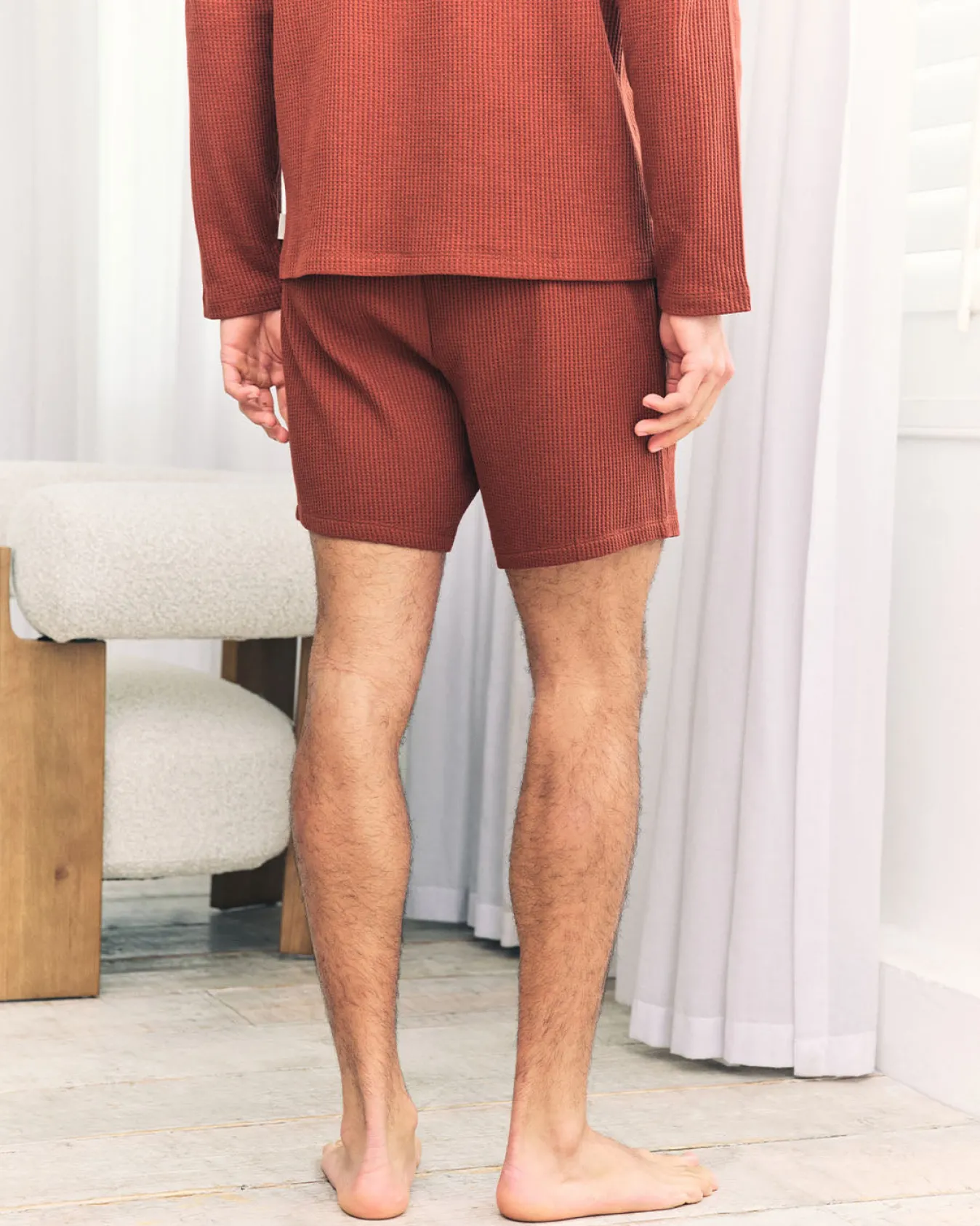 Waffle Lounge Shorts - Rust