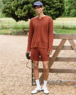 Waffle Lounge Shorts - Rust