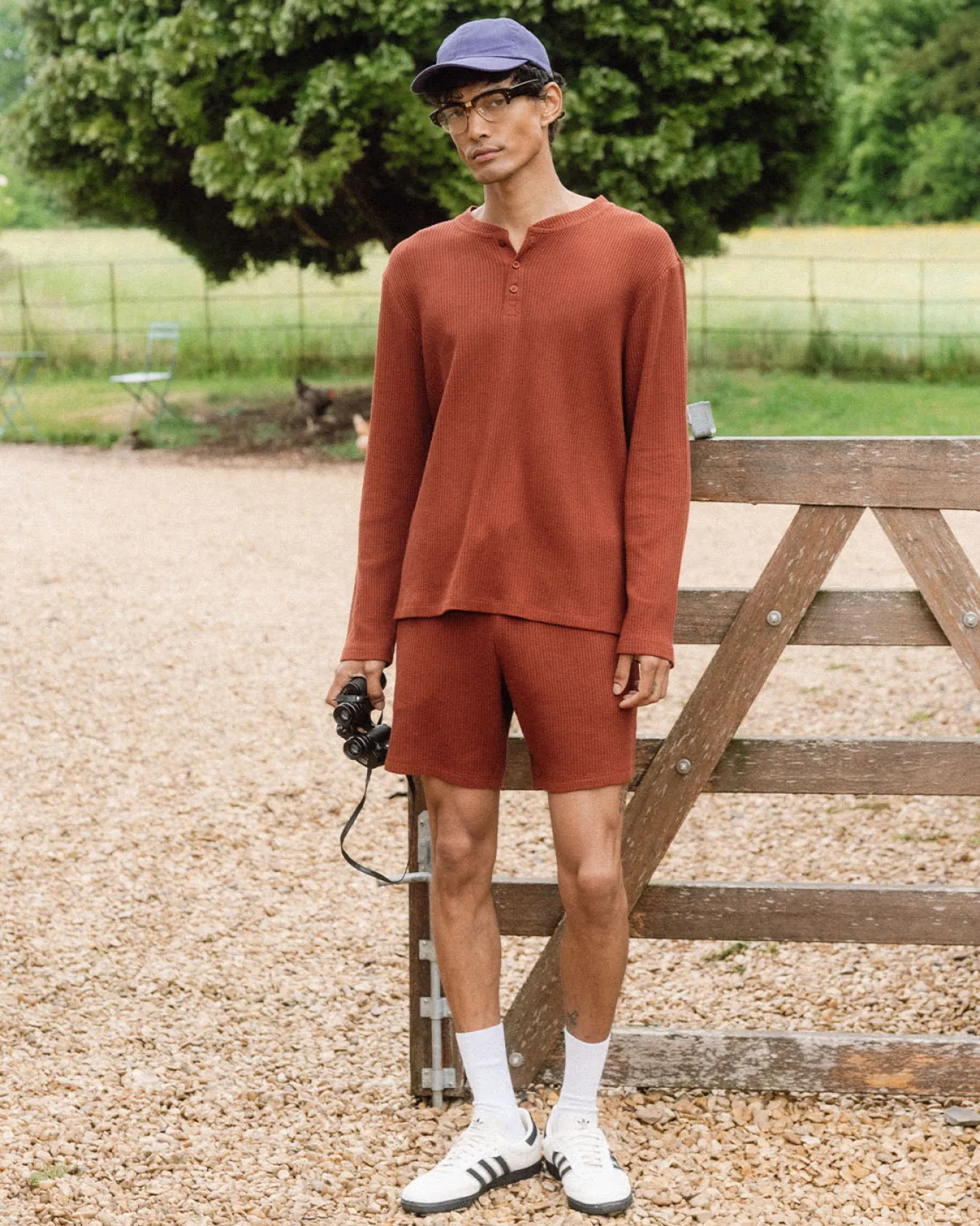 Waffle Lounge Shorts - Rust