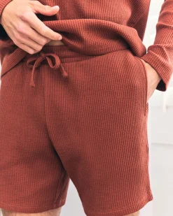 Waffle Lounge Shorts - Rust
