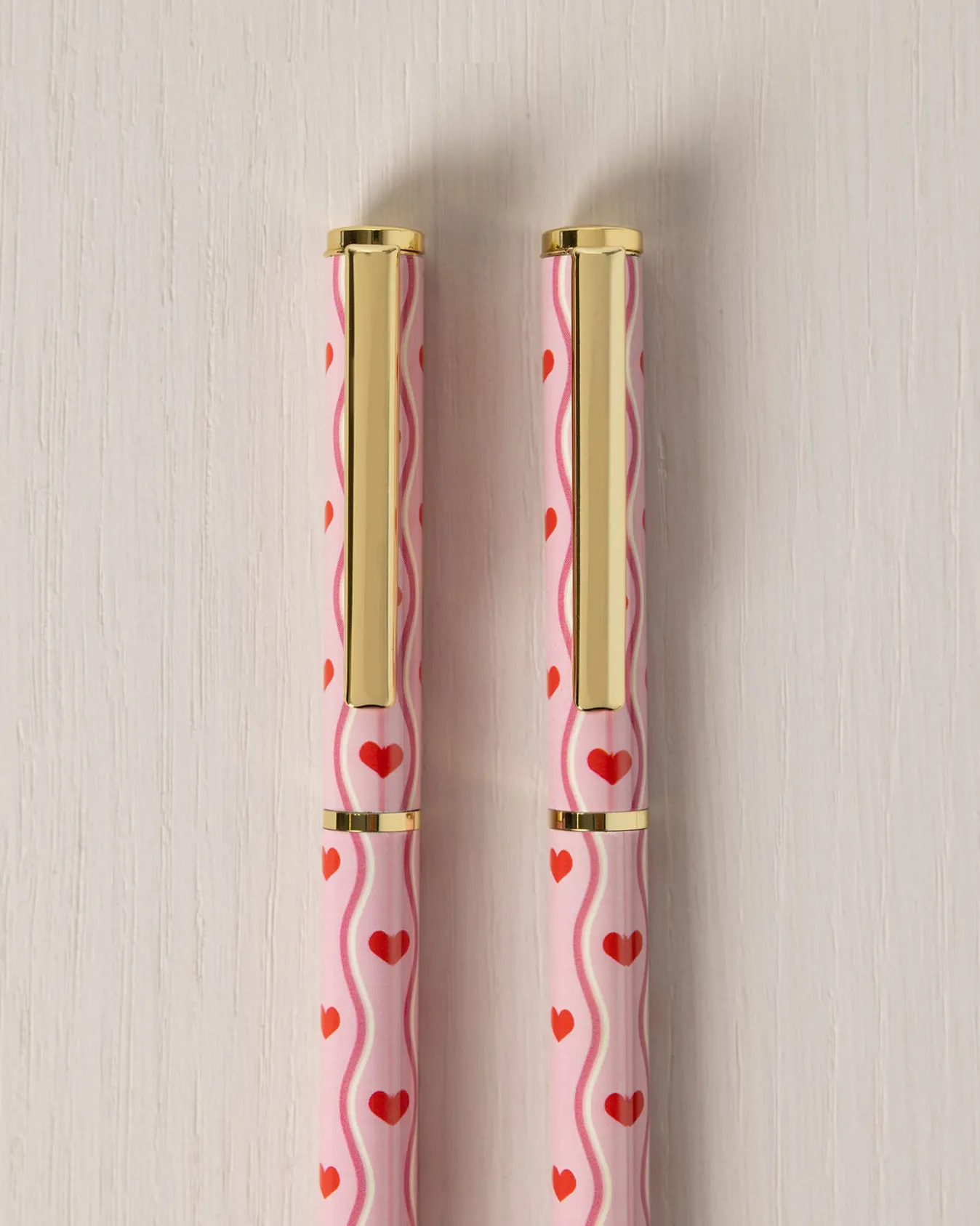 Wavy Heart Print Two Pack Boxed Pen Set