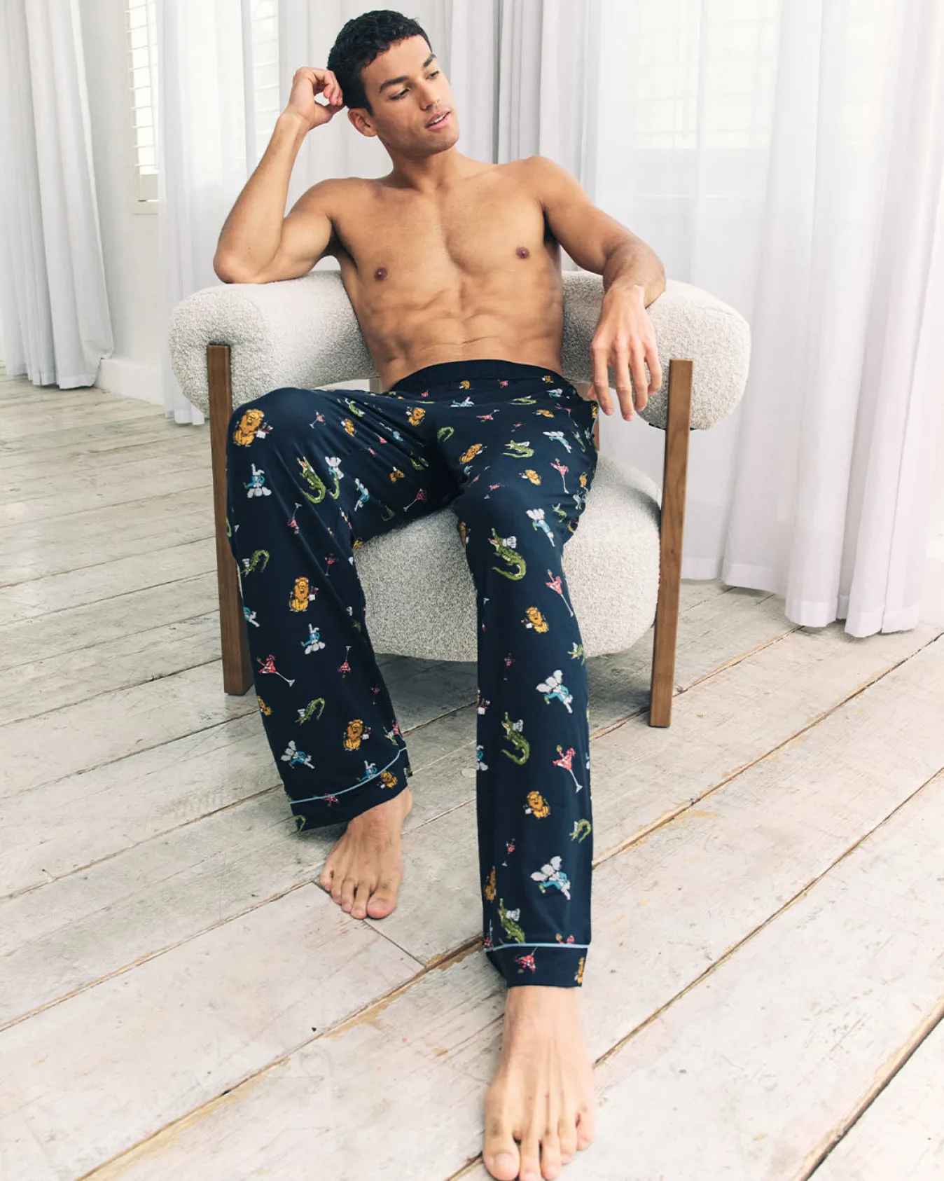 Wild Dining Print Long Pyjama Bottoms