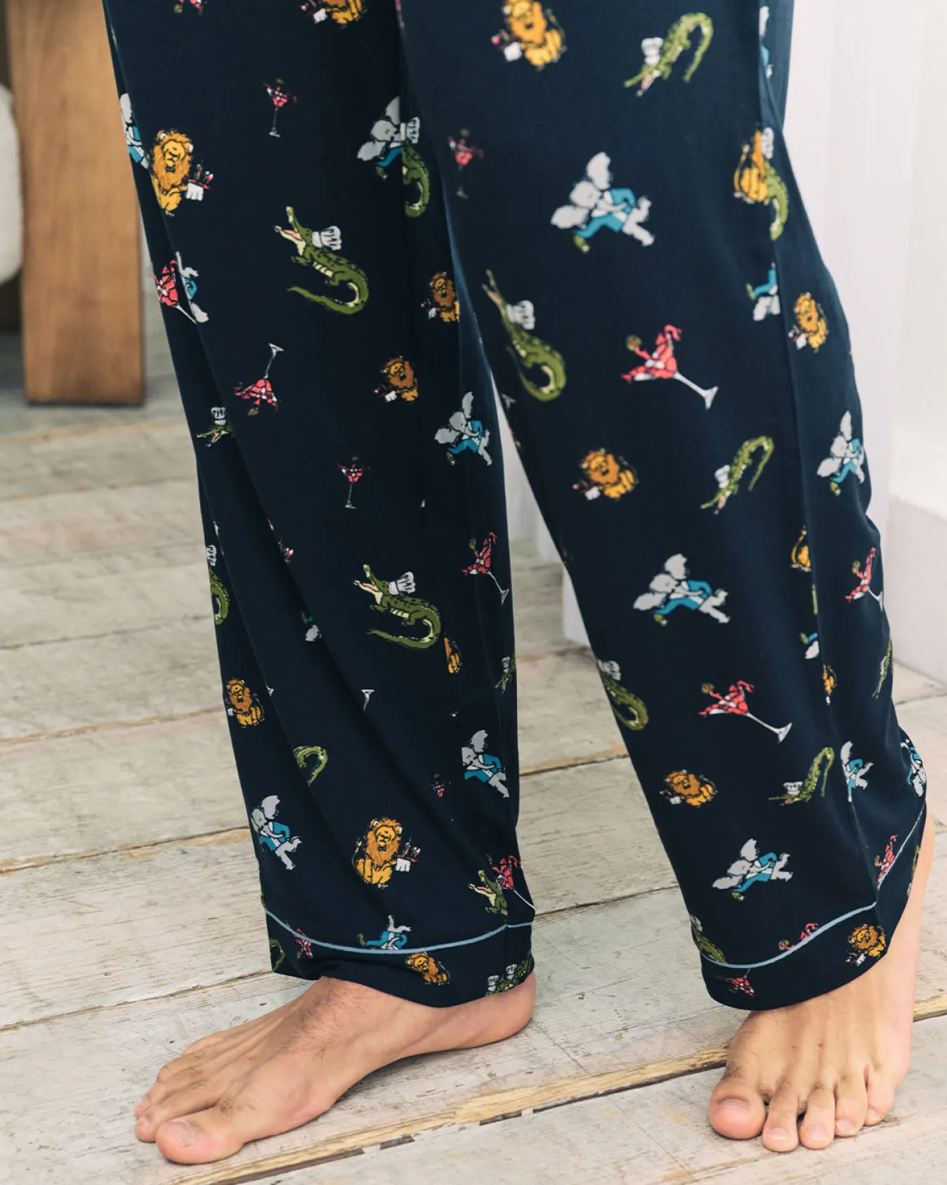 Wild Dining Print Long Pyjama Bottoms