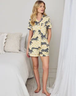 Zebra Checkerboard Print Short Pyjama Set