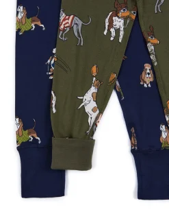 Kids Two Pack Country Hound / Rugby Dogs Print Long Pyjama Set