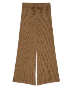 Metallic Knit Wide Leg Trousers